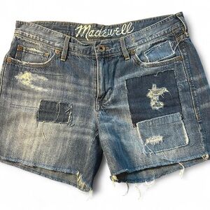 Madewell Patchwork Cutoff Denim Shorts | Sz 27